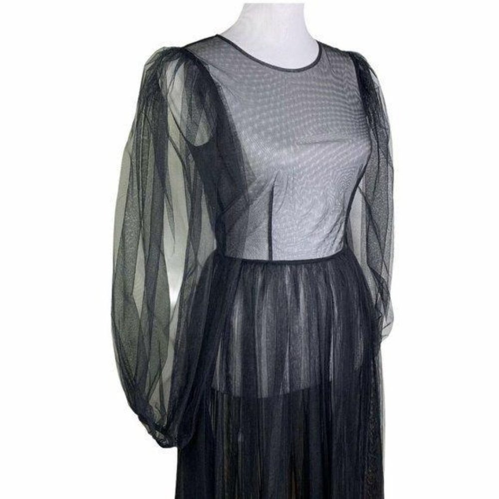 Molly Goddard Areesha Bubble Sleeve Midi Dress - Picture 4 of 13